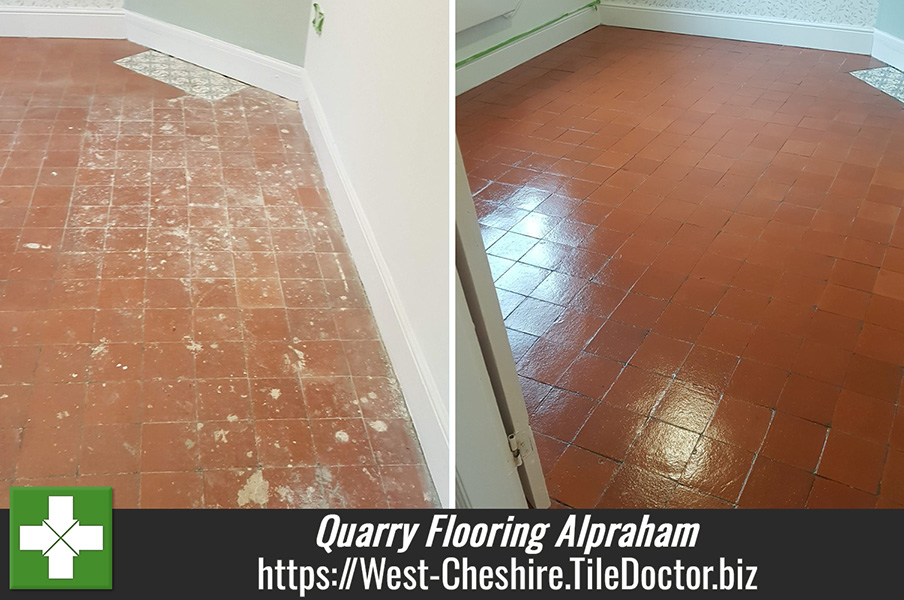 Paint Stained Quarry Tiled Floor Renovation Alpraham Tarporley